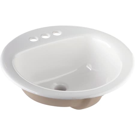 Unbranded Round Drop-In Bathroom Sink Wht TT-1390