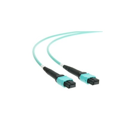 Cable Wholesale Plenum 12 Strand MTP/PC Fiber Optic Cable, Type B, Female, OM4 50/125 Multimode, aqua Jacket & MPMP-41005