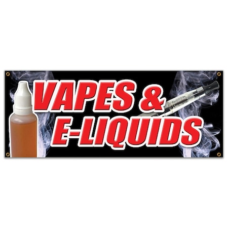 Signmission Vapes & E-liquids, 18 Inch x 48 Inch, Banner B-Vapes & E-Liquids
