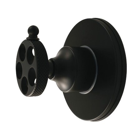 Kingston Brass Single-Handle Six-Way Diverter Valve with Knurled Handle and Round Trim Kit, Matte Black KS4030RKX