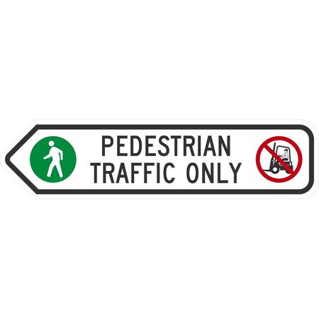 Lyle Pedestrian Traffic Only (with Symbol), 24x6, Non-Reflective, White G-14440-NA_24x6