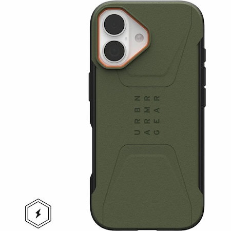 Urban Armor Gear Civilian Magsafe Case For Apple Iphone 17 - Olive And Orange 114547117297