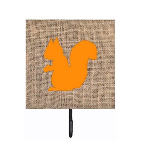 Carolines Treasures Squirrel Burlap And Orange Leash Or Key Holder BB1119-BL-OR-SH4