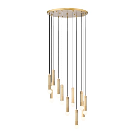 Z-Lite Stari 11-Light Chandelier, 24 in W, Modern Gold 1956P-11R-MGLD