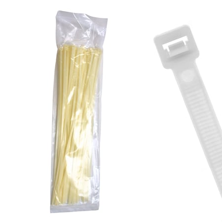 Cable Ties Unlimited Cable Tie, 24 in L, 120 lb Strength, 6.6 in Max Bundle Dia, Nylon 6/6, Natural, 100PK LHD24-120-9C
