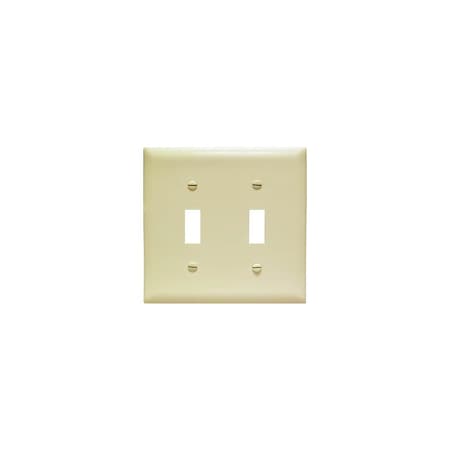 Pass & Seymour TradeMaster TPJ TPJ2I Wallplate, 5.06 in L, 5.13 in W, 2 -Gang, Nylon, Ivory TPJ2ICC10