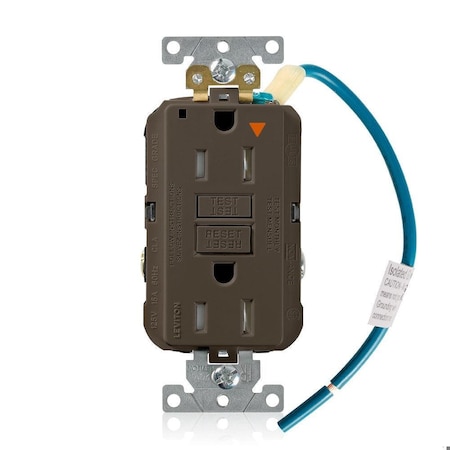 Leviton SmartlockPro GFCI 15A IG TR/PI Brown GFTR1-IG
