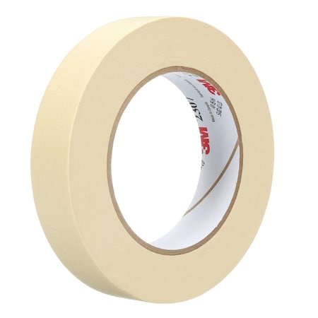 3M Masking Tape, 24 mm W x 55 m L, 5.2 mil Thick, Tan, Rubber Adhesive, 36 PK 2307