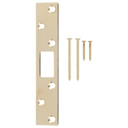 Prosource Security Door Latch Strike, Steel, Brass, 6 in H, 1-1/8 in W HSH-004-PS