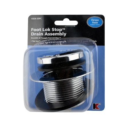 Keeney Mfg Foot Lok Closure Assembly with Strainer, Polished Chrome, Specifications: 1-1/2 in Size K826-20PC