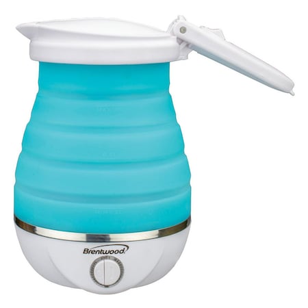Brentwood Industries Dual Voltage 3.3 Cup Collapsible Travel Kettle in Blue KT-1508BL