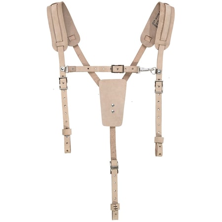 Klein Tools Tool Suspenders, Leather Suspenders, Light Brown, Leather 5413