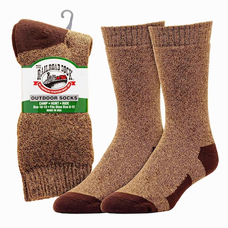 Railroad Sock Men's Outdoor Crew Socks, "The Twisted Brother", Brown 684 TB BR