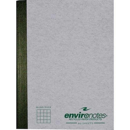 Roaring Springs Roaring Spring Environotes Comp Book, 7-1/2in x 9-3/4in, Quad Ruled, Mist Gray, 80 Sheets/Pad 77271
