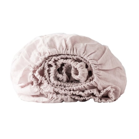 Homeroots Champagne Pink Linen Queen Fitted sheet 520763