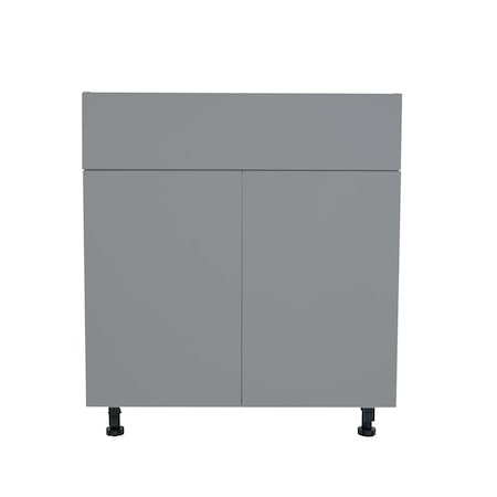 Cambridge Radiance 30in Wx24in Dx34.50in H Ready to Assemble Slab Sink Base Kitchen Cabinet in Matte Grey SA-SB30-MG-KIT