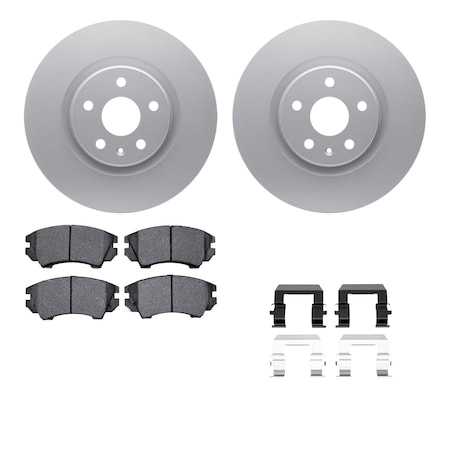 Dynamic Friction Co DFC GEOSPEC Coated Rotors with 5000 Brake Pads - Ceramic and Hardware 4512-46100