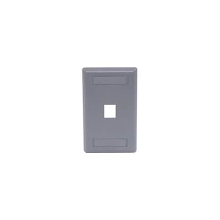 Hubbell Premise Wiring Hubbell IFP11 Single Gang Faceplate - 1 x Socket(s) - 1-gang - Gray IFP11GY
