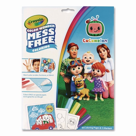 Crayola Cocomelon Color Wonder Kit, 18 Coloring Pages, 5 Cocomelon Collection Markers 75-2788