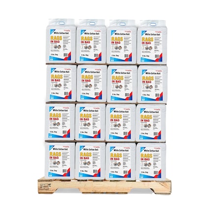Supremeplus New White Knit T-Shirt Cleaning Rags, 800 lbs. Pallet, 160 x 5 lbs. Bags, 160PK SP-9534