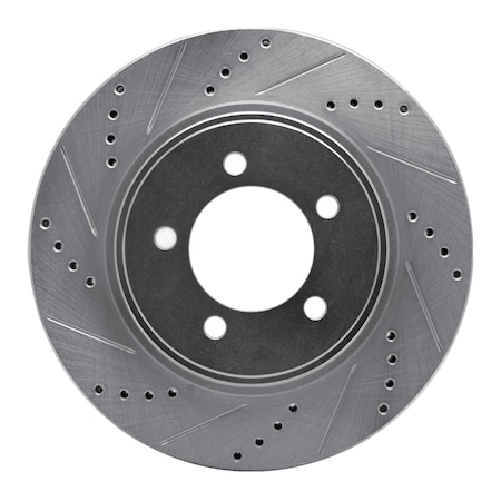 Dynamic Friction Co DFC Brake Rotor - Drilled and Slotted - Silver 631-54203L
