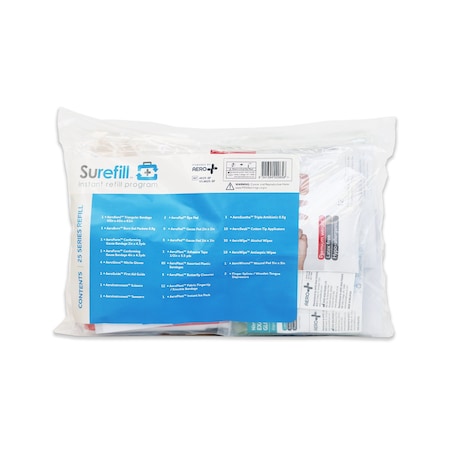 Aero Healthcare SUREFILL25 Series All Purpose First Aid Kit Refill, For all 25 Series All Purpose Kits AK25-SF