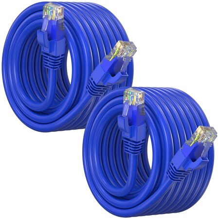 Maximm Cat6 Ethernet Cable 30ft 10Gbps 550MHz UTP, 2PK, Blue, 2PK CAT6CCA-30BL-2PK