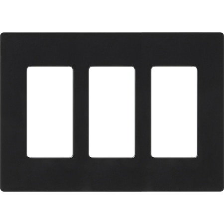 Lutron Designer Wall Plates, Number of Gangs: 3 Gloss Finish, Black CW-3-BL