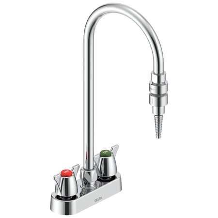 Delta Commercial W67 Series Mixing Faucet Two Handle 4 In Deck-Mount Laboratory Mixing Faucet In Chrome W6720-9