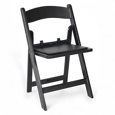 Flash Furniture HERCULES Kids Black Resin Folding Chair with Black Vinyl Padded Seat LE-L-1K-BK-GG