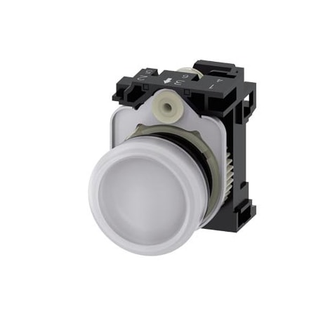 Siemens Indicator lights, 22 mm, round, plastic, white, lens, smooth 3SU1103-6AA60-3AA0-ZY19