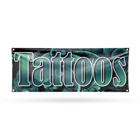 Signmission Tattoos, 18 Inch x 48 Inch, Vinyl Banner B-30883