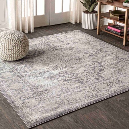 Jonathan Y Modern Persian Vintage Medallion Light Gray 3 ft Square Area Rug MDP100A-3SQ