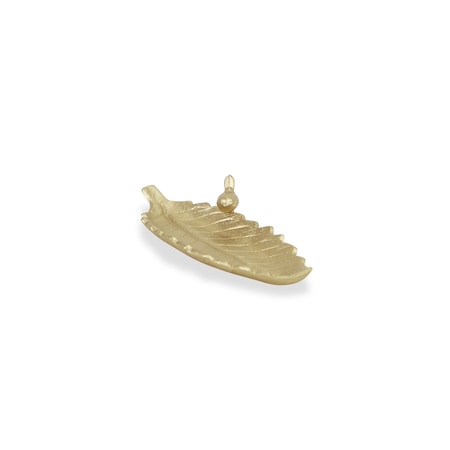Homeroots 10in Gold Cast Iron Leaf Vanity Tray 483142