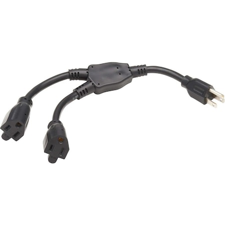 Eaton Tripp Lite Series Extension Cord Y Splitter, NEMA 5-15P to 2x NEMA 5-15R - Heavy Duty, 15A, P024-001-2