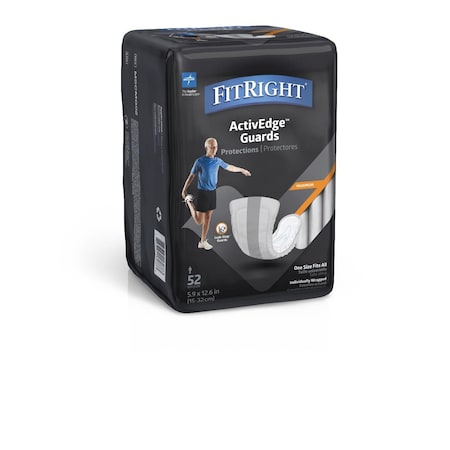 Medline FitRight Active Guards for Men Incontinence Liners, 5.5in x 12in, 52PK MSCMG02Z