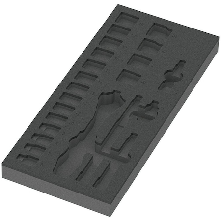 Wera 9821 Foam insert 8000 B Zyklop 3/8 in ratchet set 1, empty, 172 x 30 x 392 mm 5137321001
