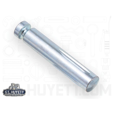 Huyett Type G Grooved Pin, Zinc Plated Low Carbon Steel, 0.375 in Dia x 0.373 in Small End Dia x 2.000 in L GP-0375-2000-G