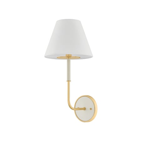 Hudson Valley Lighting Wedgewood 1 Light Wall Sconce in Aged Brass/Off-White by Mark D. Sikes MDS2200-AGB/OW