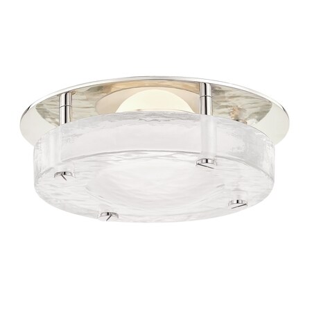 Hudson Valley Lighting Heath 1 Light Flush Mount 8.25 In. Polished Nickel 9208-PN