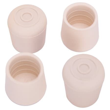 Prosource Furniture Leg Tip, Round, Rubber, White, 1-1/4 in Dia, 1-5/8 in H FE-50647-PS