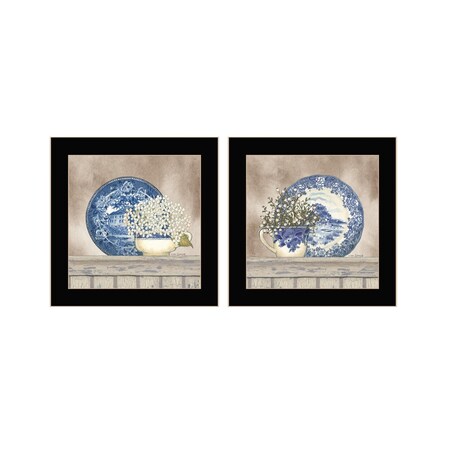 Homeroots Set Of Two The Farmhouse Blues Black Framed Print Wall Art, 2PK 408024