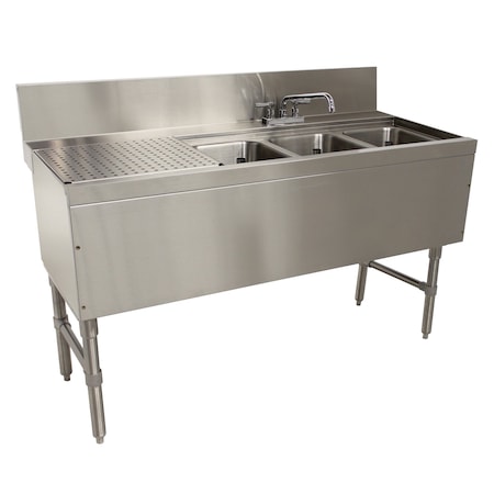 Advance Tabco Prestige Underbar Sink Unit 3-compartment 48 in.W x 25 in.D x 36 in.H PRB-24-43R