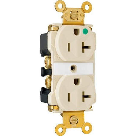 Pass & Seymour Straight Blade Receptacle, 5-20R, 20 A, 125V AC, 2 Pole, 3 Wire, Grounded 8300IMRI