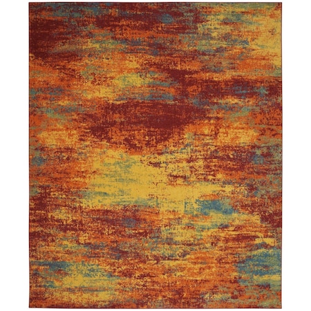 Homeroots 7' X 10' Flame Abstract Indoor Outdoor Area Rug 573050