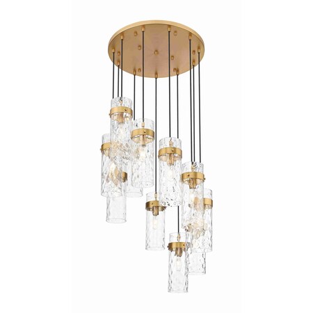 Z-Lite Fontaine 11 Light Chandelier, Rubbed Brass, 26.25 In W x 15 In H 7002P5-11R-RB