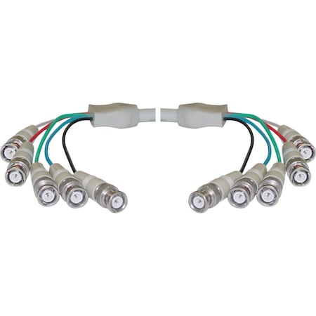 Cable Wholesale BNC x 5 Male to BNC x 5 Male Cable, Double-Shielded, 6 foot 10B1-07106