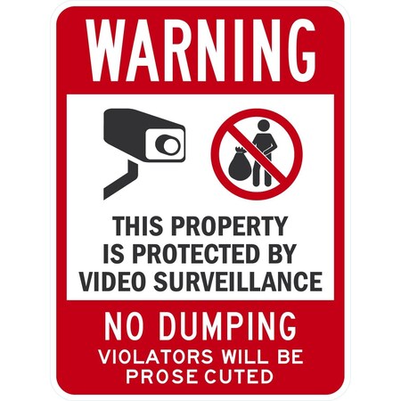 Lyle Warning This Property is Protected by Video Surveillance, 18x24, Engineer Grade, White G-10083-EG_18x24