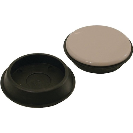 Shepherd Hardware Furniture Cup, Polyethylene, Black, 4PK 9221