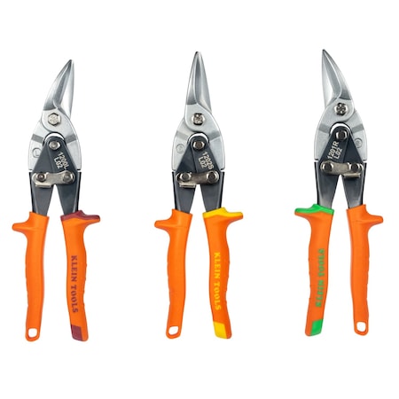 Klein Tools Aviation Snips, Forged Steel Blade, Left, Right, Straight, 3-Pack 120AVSKIT